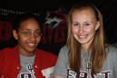 From left, Tiara Smith and Jasmine Frasher. Tyler Stigleman also signed with IU East on March 6.