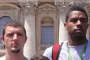 Tyler Rigby (back row, fourth from left) and Jacobe Edmondson (back row, fifth from left) during their Italian tour.
