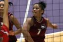 Brandie Sanders tied the school record for aces in a match with eight.