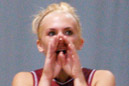 From left, Courtney Flory, Kristin Waechter and Stacie Muir will cheer for a win Oct. 24