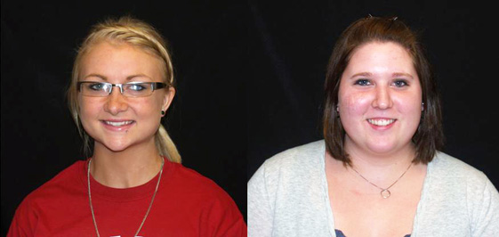 Stacey Davis (left) and Cassie Hofacker will play golf for IU East.