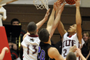 Brandon Muncie (right), Ian Enriquez and the Red Wolves host Brescia on Feb. 2.