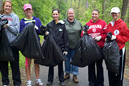 IU East's volleyball players took part in a cleanup effort on the Cardinal Greenway trail.