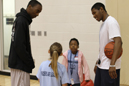 Bakari Smith (left) and Marcus Isaac have advice for Third Grade Academy students
