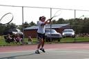 Paige Froman (left) and Cheltsi Hinners played No. 2 doubles for IU East.