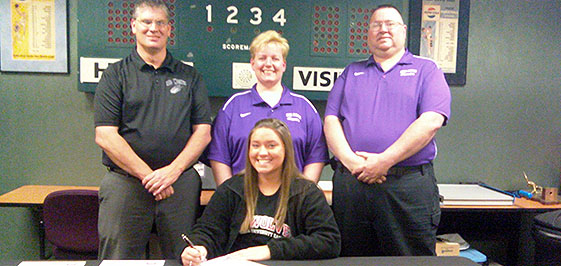 Candice Worland (front) will play golf for IU East.
