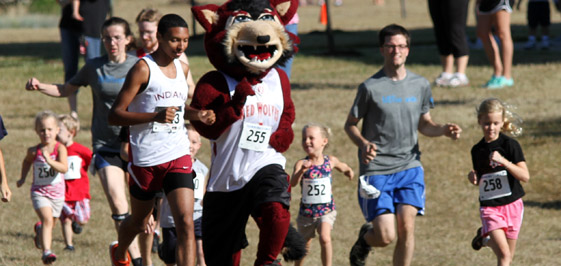 IU East's mascot got a workout during the Run with Rufus.