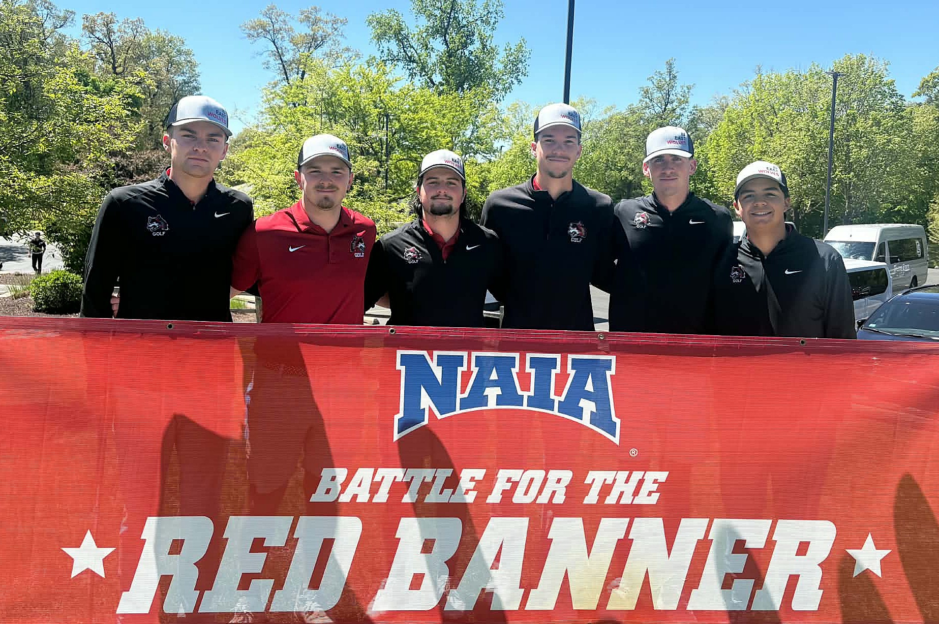 Landon True, Nick Brubaker, Dare Bowles, Sam Firebaugh, Braden Tedder and Noah Mulford are representing IU East at the 2026 NAIA Men's Golf National Championships.